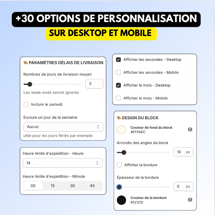 DATE DE LIVRAISON DYNAMIQUE