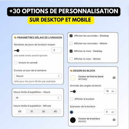 DATE DE LIVRAISON DYNAMIQUE