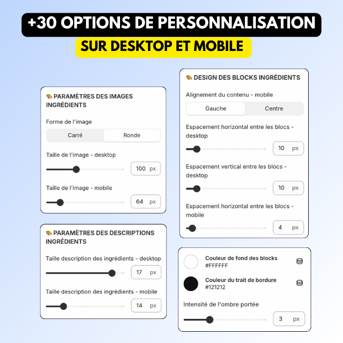 LISTE D'INGRÉDIENTS