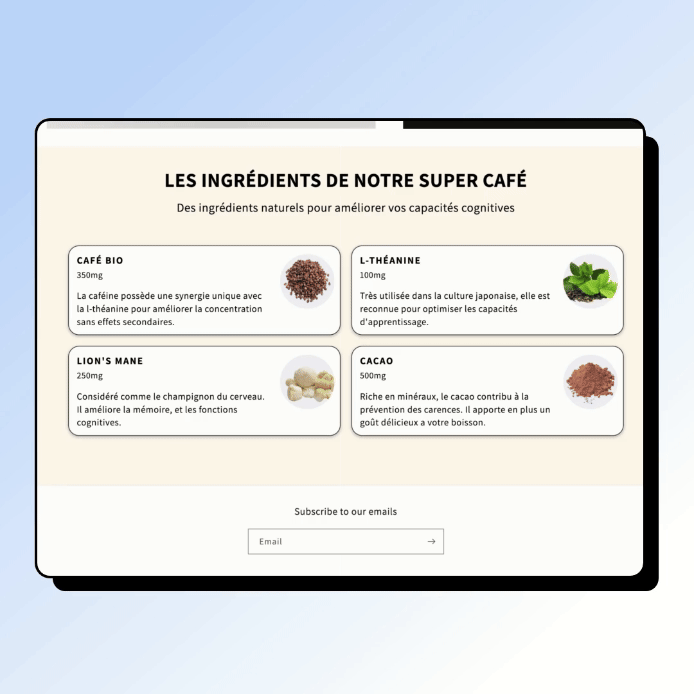 LISTE D'INGRÉDIENTS